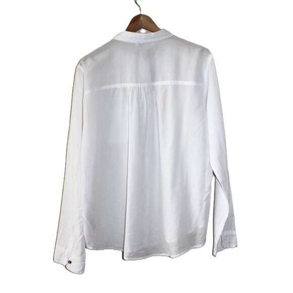 HOLLISTER Easy Logo Button-Through Cotton Shirt in White - XL/XXL - Picture 4 of 8